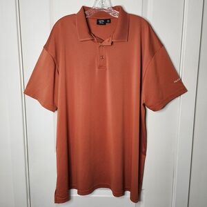 Mens Golf Club Burnt Orange Rust Short Sleeve Performance Sport Polo Shirt 3XL